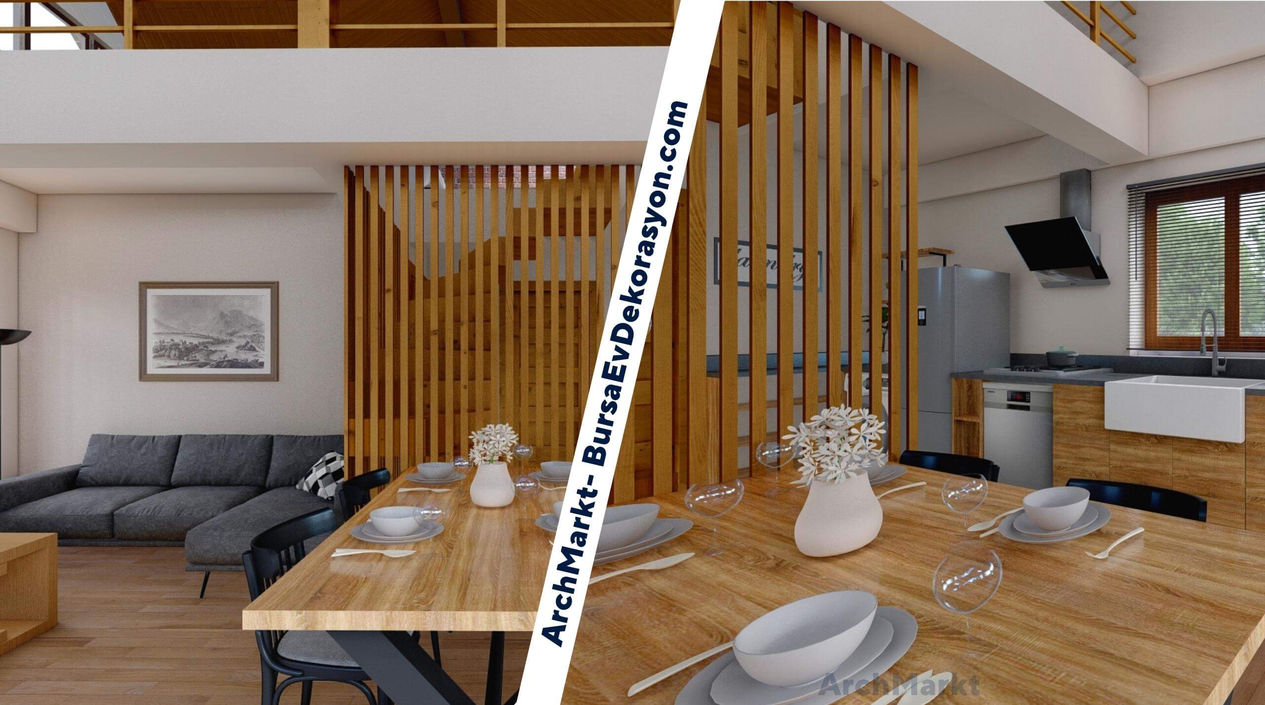 Bursa Villa Açık Mutfak Projesi