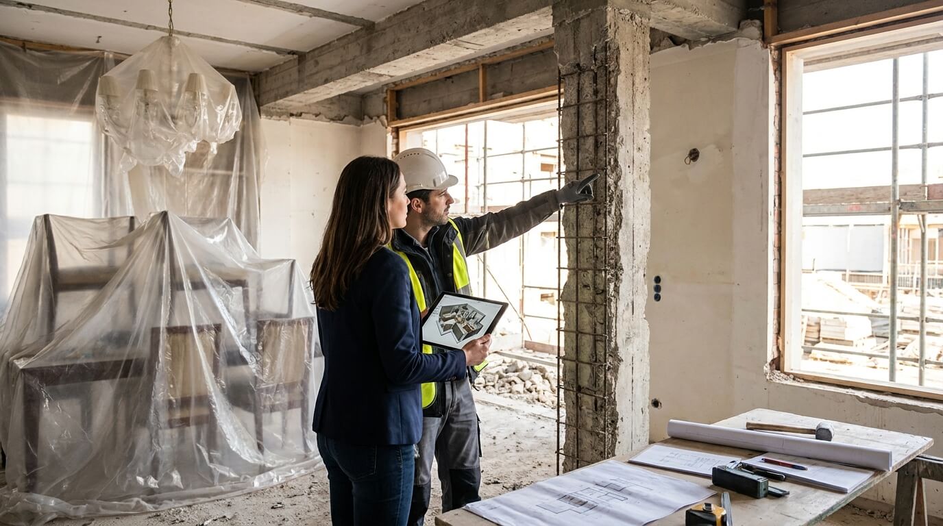 Bursa villa tadilatı şantiye keşif ve iç mimari planlama süreci